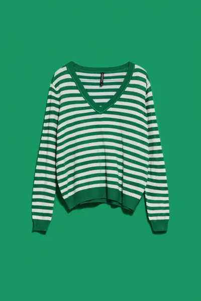 WOMEN'S SWEATER L-SW-4004 OFF WHITE_GREEN