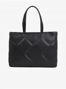 Black Women's Patterned Calvin Klein Re-Lock Quilt Tote Handbag - Women