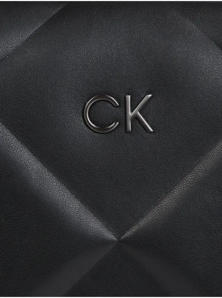 Black Women's Patterned Calvin Klein Re-Lock Quilt Tote Handbag - Women