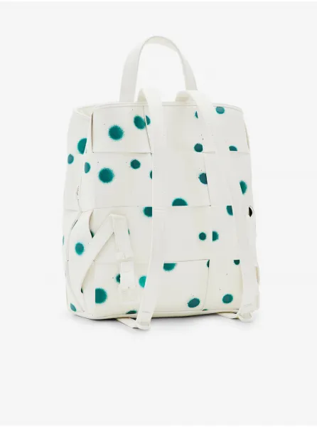 Zeleno-biely dámsky vzorovaný batoh Desigual New Splatter Sumy Mini