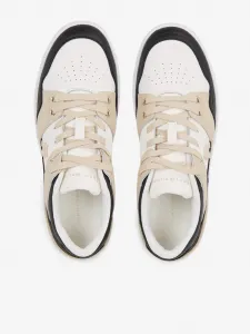 Béžovo-biele dámske kožené tenisky Tommy Hilfiger Basket Sneaker LO