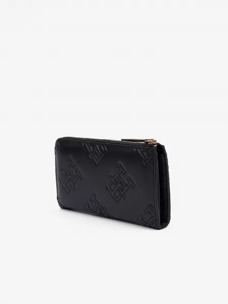 Čierna dámska peňaženka Tommy Hilfiger TH Refined Large Za Mono