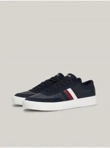 Tmavomodré pánske kožené tenisky Tommy Hilfiger