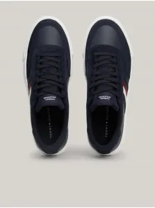 Tmavomodré pánske kožené tenisky Tommy Hilfiger