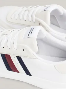 Biele pánske kožené tenisky Tommy Hilfiger