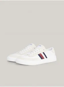 Biele pánske kožené tenisky Tommy Hilfiger