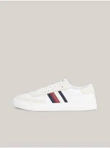 Biele pánske kožené tenisky Tommy Hilfiger