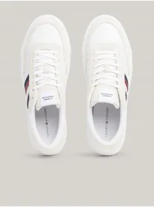 Biele pánske kožené tenisky Tommy Hilfiger