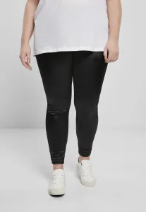 Women's shiny high-waisted leggings black
