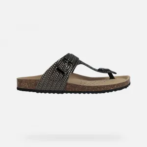 Grey women's sandals Geox Brionia - Women's