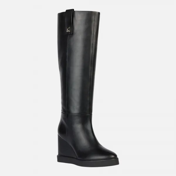Black women's boots Geox Wedge - Women's