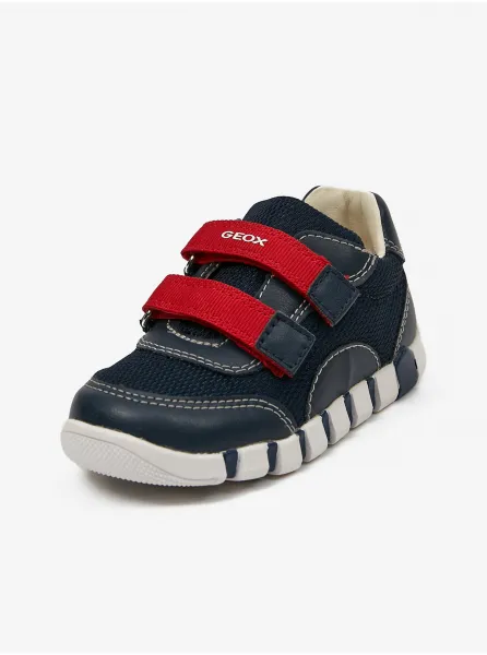 Dark blue boys' sneakers with leather details Geox - Boys