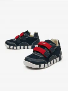 Dark blue boys' sneakers with leather details Geox - Boys
