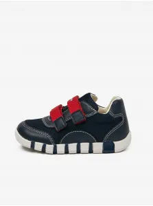 Dark blue boys' sneakers with leather details Geox - Boys