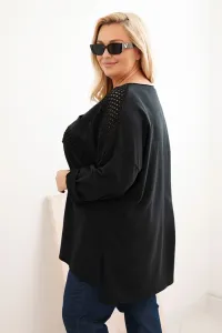 Legínovo Dámska mikina Plus Size bavlnená s potlačou béžová Farba: Čierna, Veľkosť: UNI