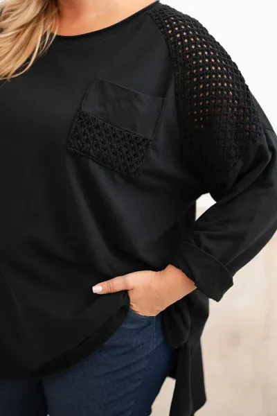 Legínovo Dámska mikina Plus Size bavlnená s potlačou béžová Farba: Čierna, Veľkosť: UNI