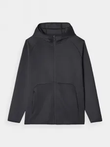 Pánska zateplená tréningová mikina so zipsom 4F SWEATSHIRT FNK M560-WAW25TFSWM560-20S-DEEP BLACK