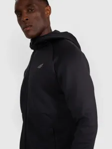 Pánska zateplená tréningová mikina so zipsom 4F SWEATSHIRT FNK M560-WAW25TFSWM560-20S-DEEP BLACK