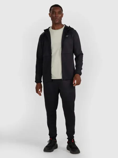 Pánska zateplená tréningová mikina so zipsom 4F SWEATSHIRT FNK M560-WAW25TFSWM560-20S-DEEP BLACK