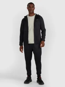 Pánska zateplená tréningová mikina so zipsom 4F SWEATSHIRT FNK M560-WAW25TFSWM560-20S-DEEP BLACK