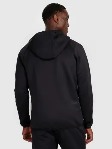Pánska zateplená tréningová mikina so zipsom 4F SWEATSHIRT FNK M560-WAW25TFSWM560-20S-DEEP BLACK