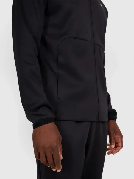 Pánska zateplená tréningová mikina so zipsom 4F SWEATSHIRT FNK M560-WAW25TFSWM560-20S-DEEP BLACK