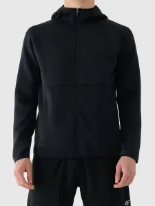Pánska zateplená tréningová mikina so zipsom 4F SWEATSHIRT FNK M560-WAW25TFSWM560-20S-DEEP BLACK