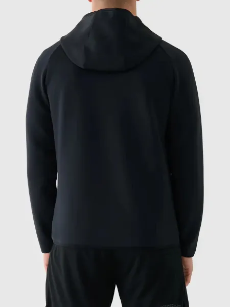 Pánska zateplená tréningová mikina so zipsom 4F SWEATSHIRT FNK M560-WAW25TFSWM560-20S-DEEP BLACK
