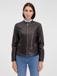 Dark brown women's faux leather jacket ORSAY - Women's