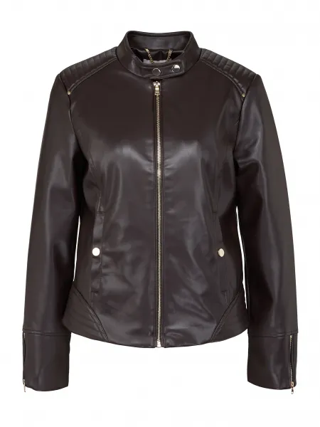 Dark brown women's faux leather jacket ORSAY - Women's
