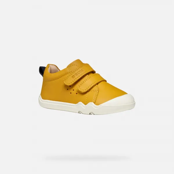 Mustard yellow boys' barefoot sneakers Geox Steppieup - Boys