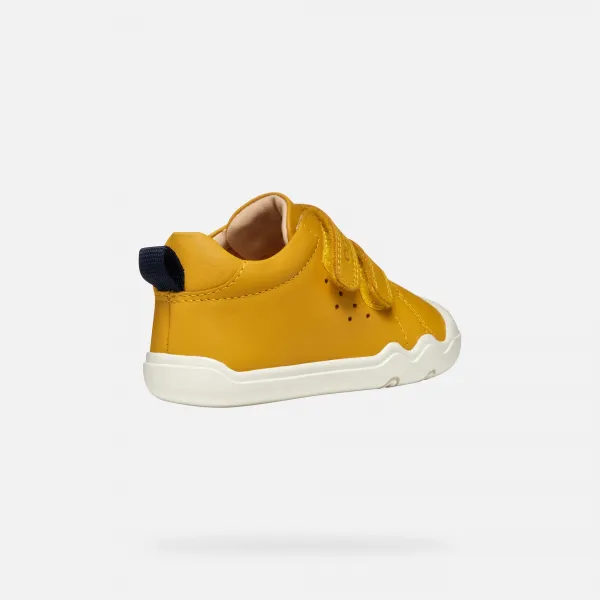 Mustard yellow boys' barefoot sneakers Geox Steppieup - Boys