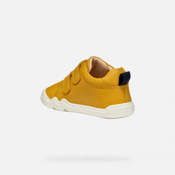 Mustard yellow boys' barefoot sneakers Geox Steppieup - Boys