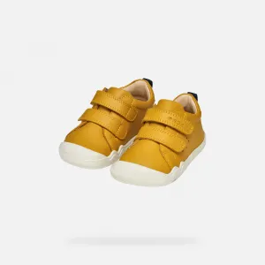 Mustard yellow boys' barefoot sneakers Geox Steppieup - Boys
