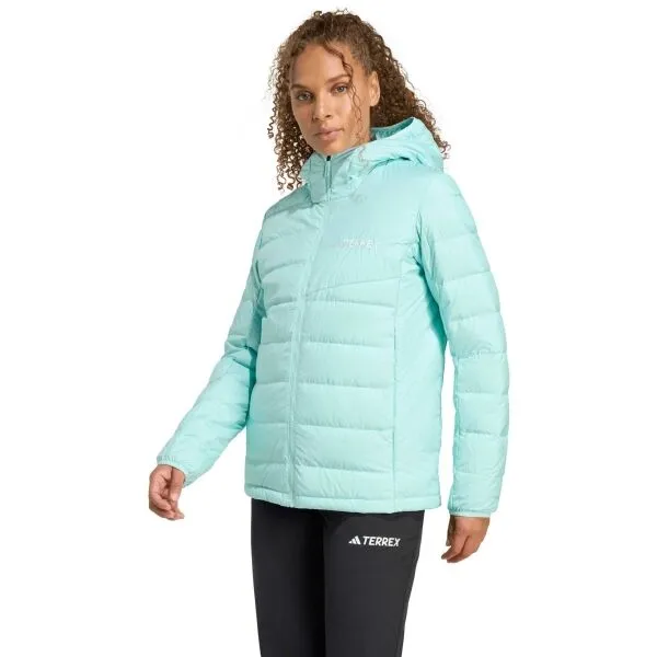 adidas TERREX MULTI LIGHT DOWN HOODED JACKET Dámska bunda, tyrkysová, veľkosť