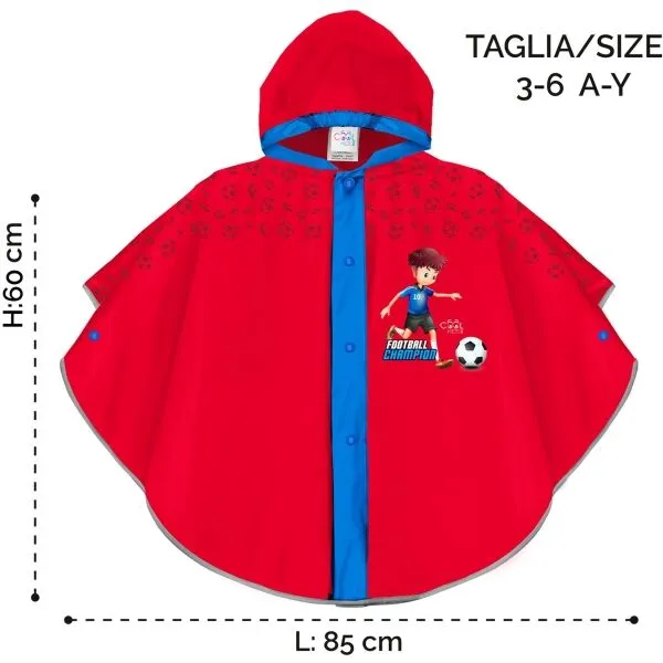 PERLETTI RAINCOAT Detský pršiplášť, červená, veľkosť