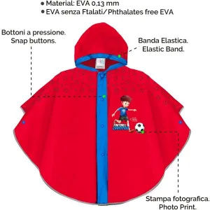 PERLETTI RAINCOAT Detský pršiplášť, červená, veľkosť