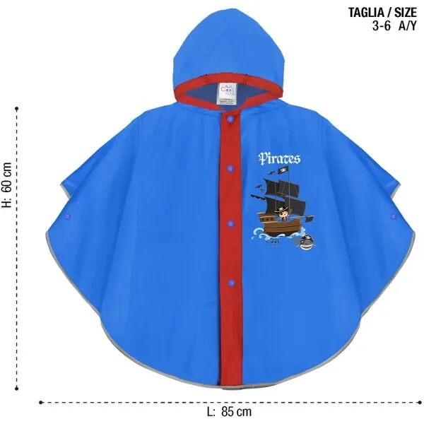 PERLETTI RAINCOAT Detský pršiplášť, modrá, veľkosť