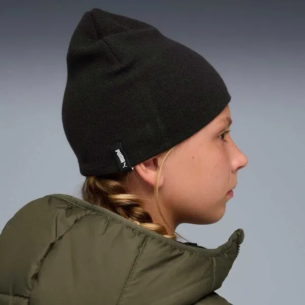 Puma ESSENTIALS MID CROWN CUFFLESS BEANIE JR Detská zimná čiapka, čierna, veľkosť