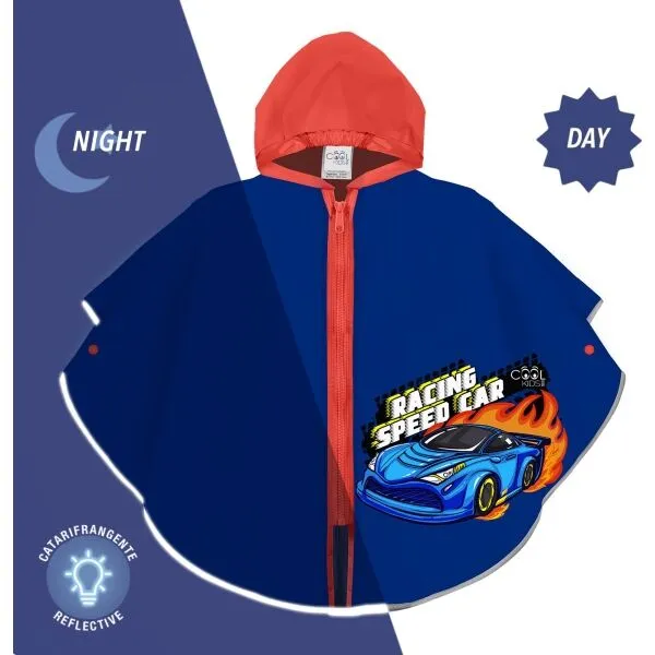 PERLETTI RAINCOAT Detský pršiplášť, modrá, veľkosť