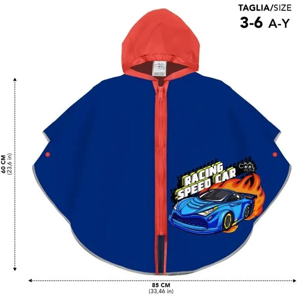 PERLETTI RAINCOAT Detský pršiplášť, modrá, veľkosť