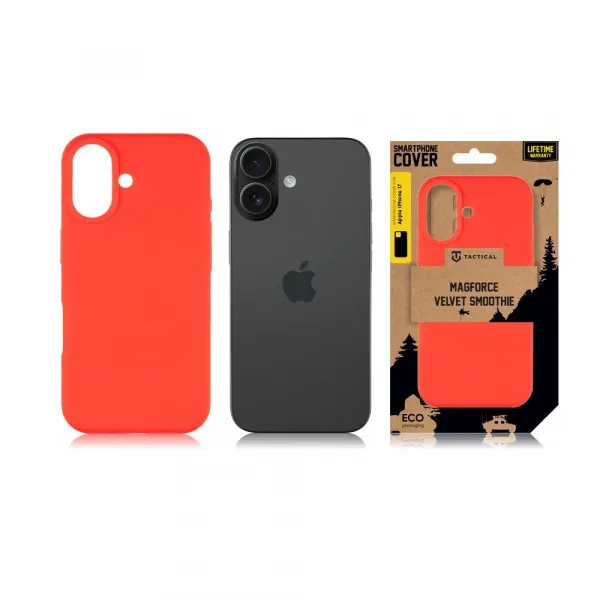 Tactical MagForce Velvet Smoothie kryt, iPhone 17, červený