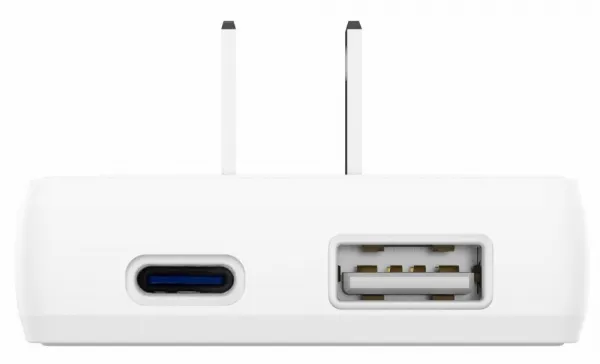 Swissten cestovný adaptér GaN USB-C + USB, 45W, biely
