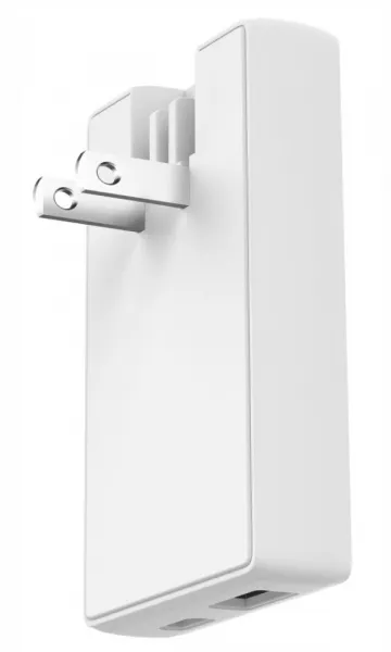 Swissten cestovný adaptér GaN USB-C + USB, 45W, biely