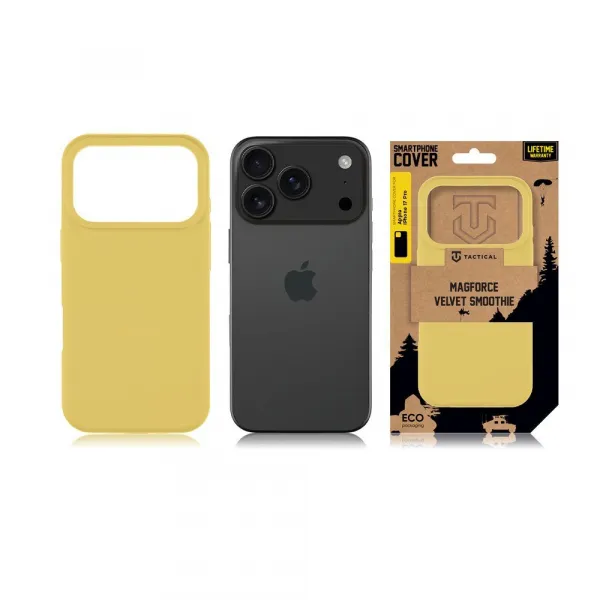 Tactical MagForce Velvet Smoothie kryt, iPhone 17 Pro, žltý