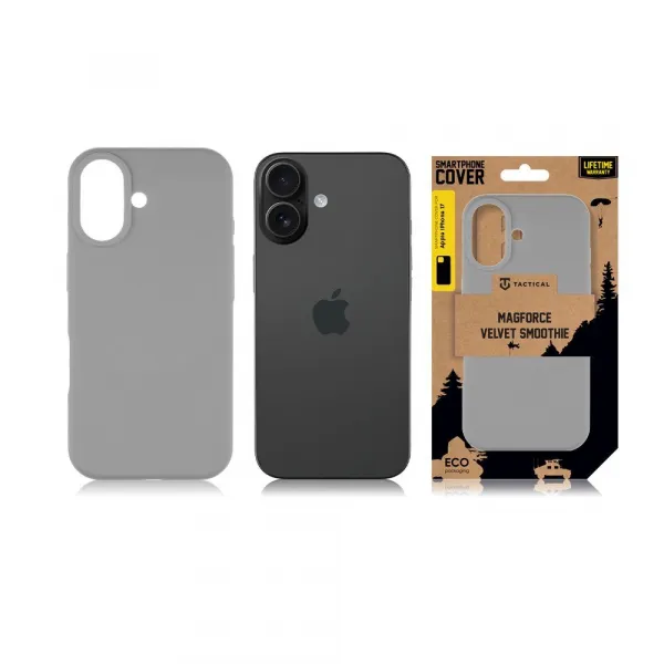 Tactical MagForce Velvet Smoothie kryt, iPhone 17, sivý