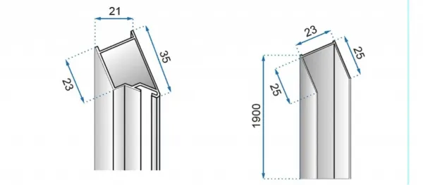 REA/S - Sprchové Dvere Molier Chrome + Profil 90 KPL-K8539