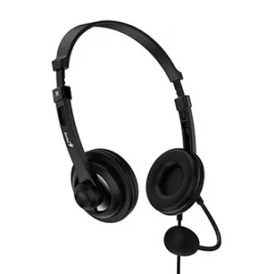 Genius HS-230U, sluchátka s mikrofonem, drátová, černá, USB