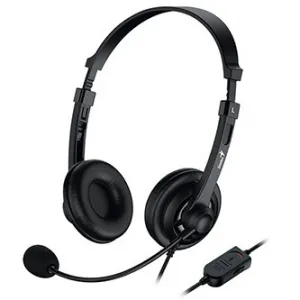 Genius HS-230U, sluchátka s mikrofonem, drátová, černá, USB
