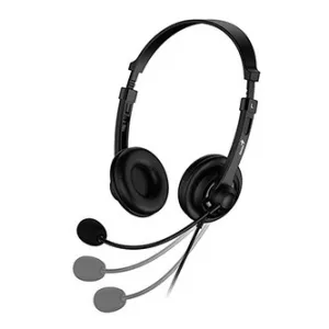 Genius HS-230U, sluchátka s mikrofonem, drátová, černá, USB